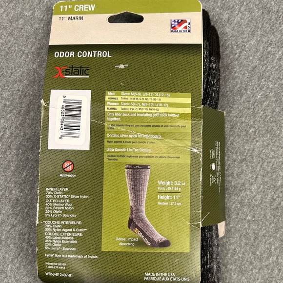 NWT Cabela’s Ingenius Mid-weight 11” Crew Socks XL Odor Control Outdoor - Picture 5 of 7